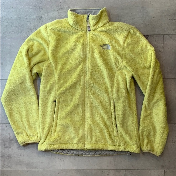 The North Face Jackets & Blazers - The North Face Yellow Fuzzy Zip Up Jacket Size M